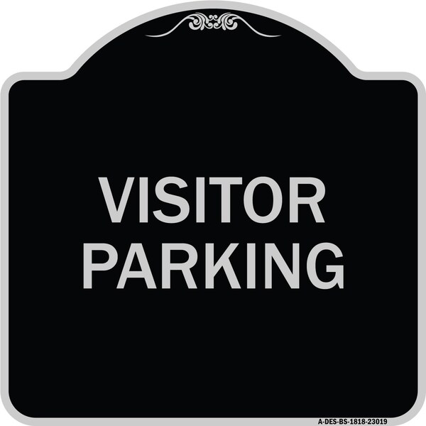 Reserved Parking Visitor Parking Heavy-Gauge Aluminum Architectural Sign, 18" x 18", BS-1818-23019